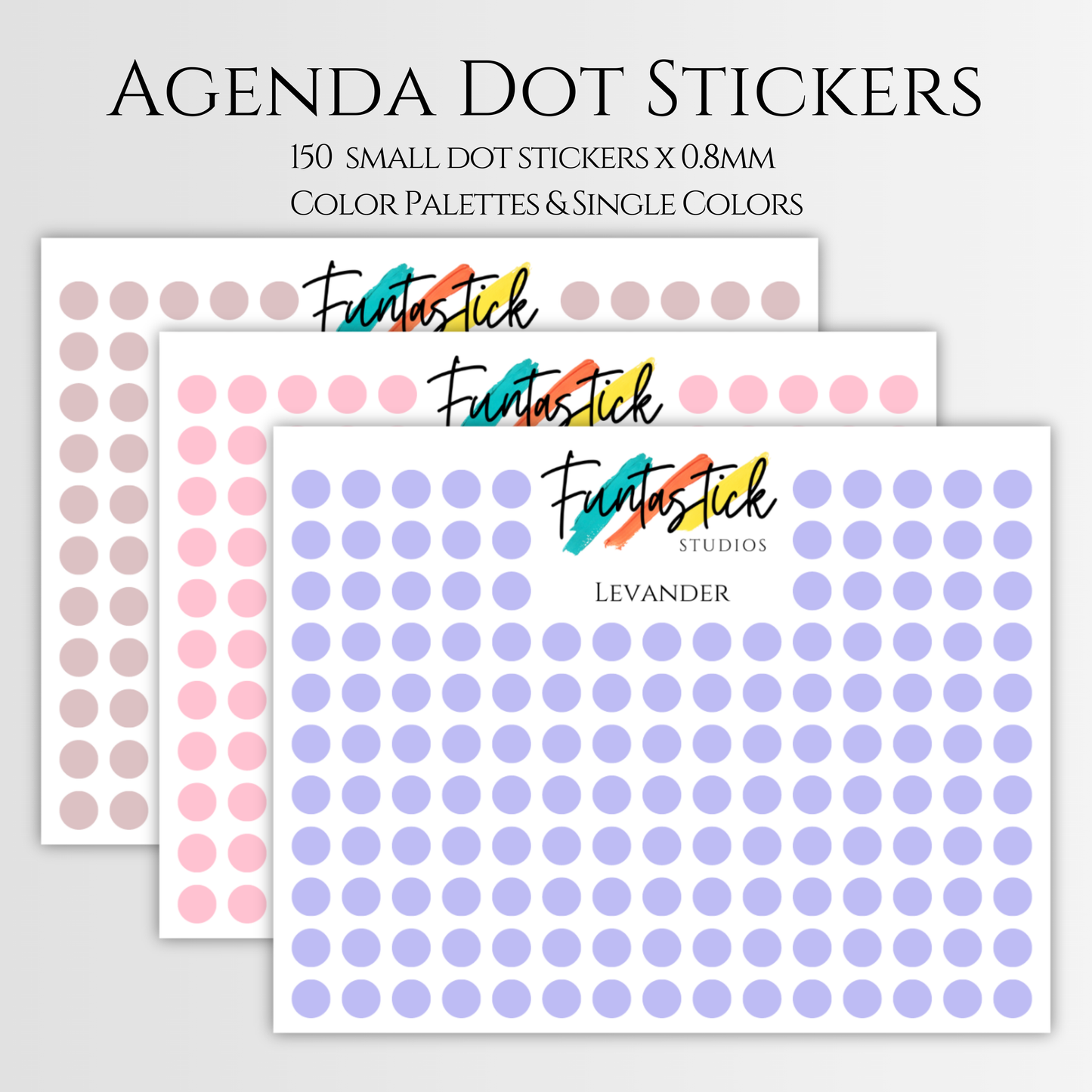 Dot Stickers Planner | Bullet Journal Functional Planning | Transparent, Pastel Bright Colors | A6 Size Small Dot Agenda Journal Stickers