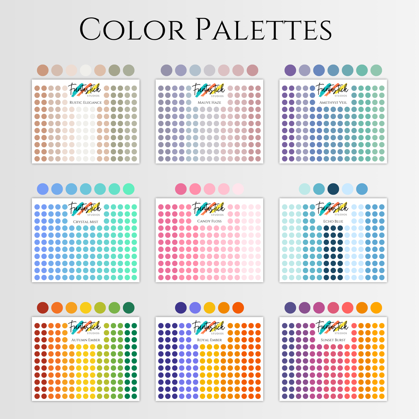 Dot Stickers Planner | Bullet Journal Functional Planning | Transparent, Pastel Bright Colors | A6 Size Small Dot Agenda Journal Stickers